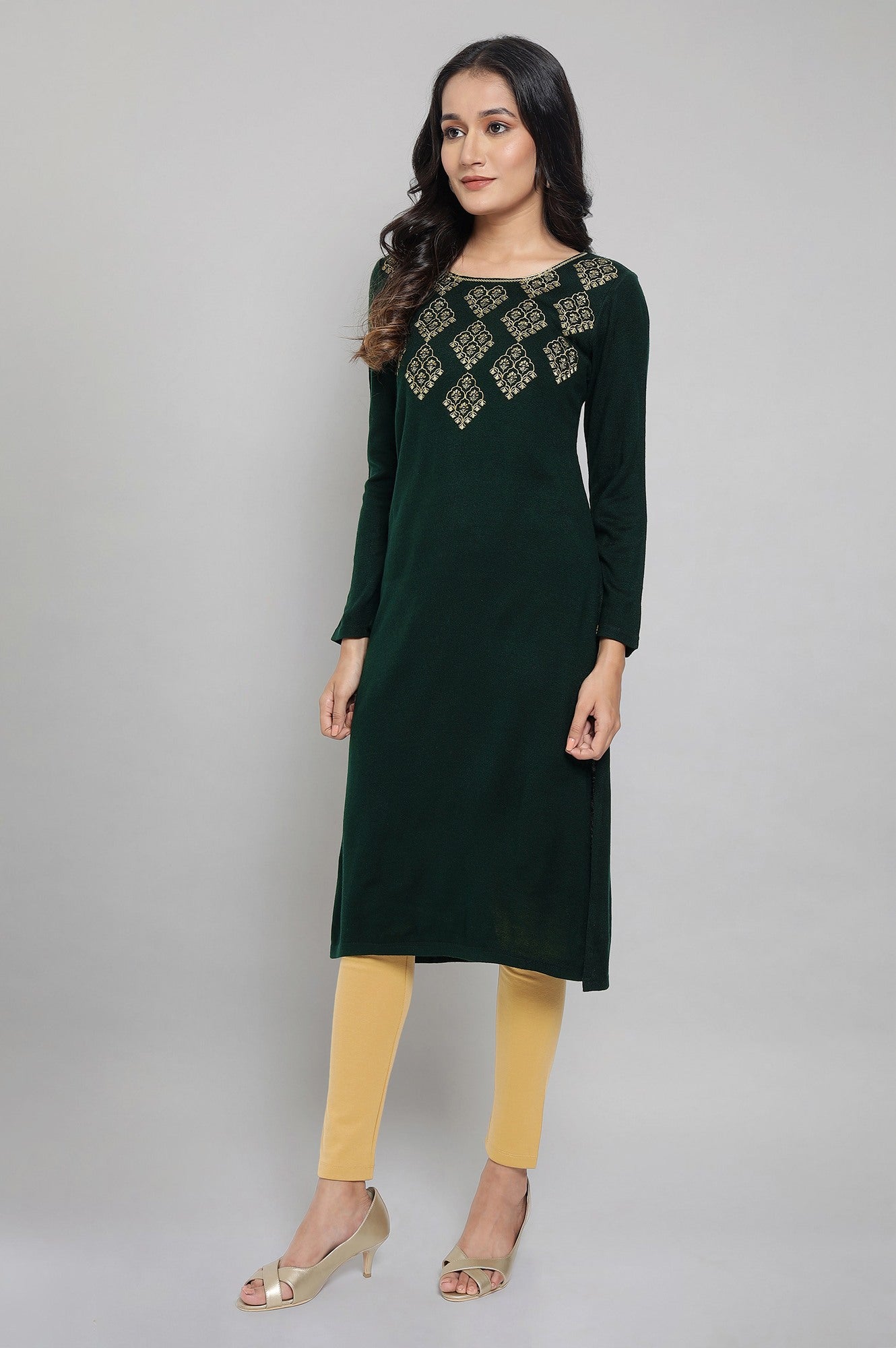 Green Winter kurta