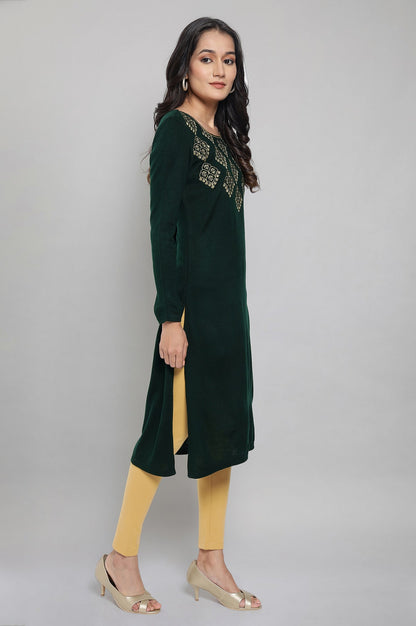 Green Winter kurta