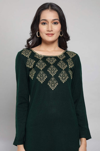 Green Winter kurta