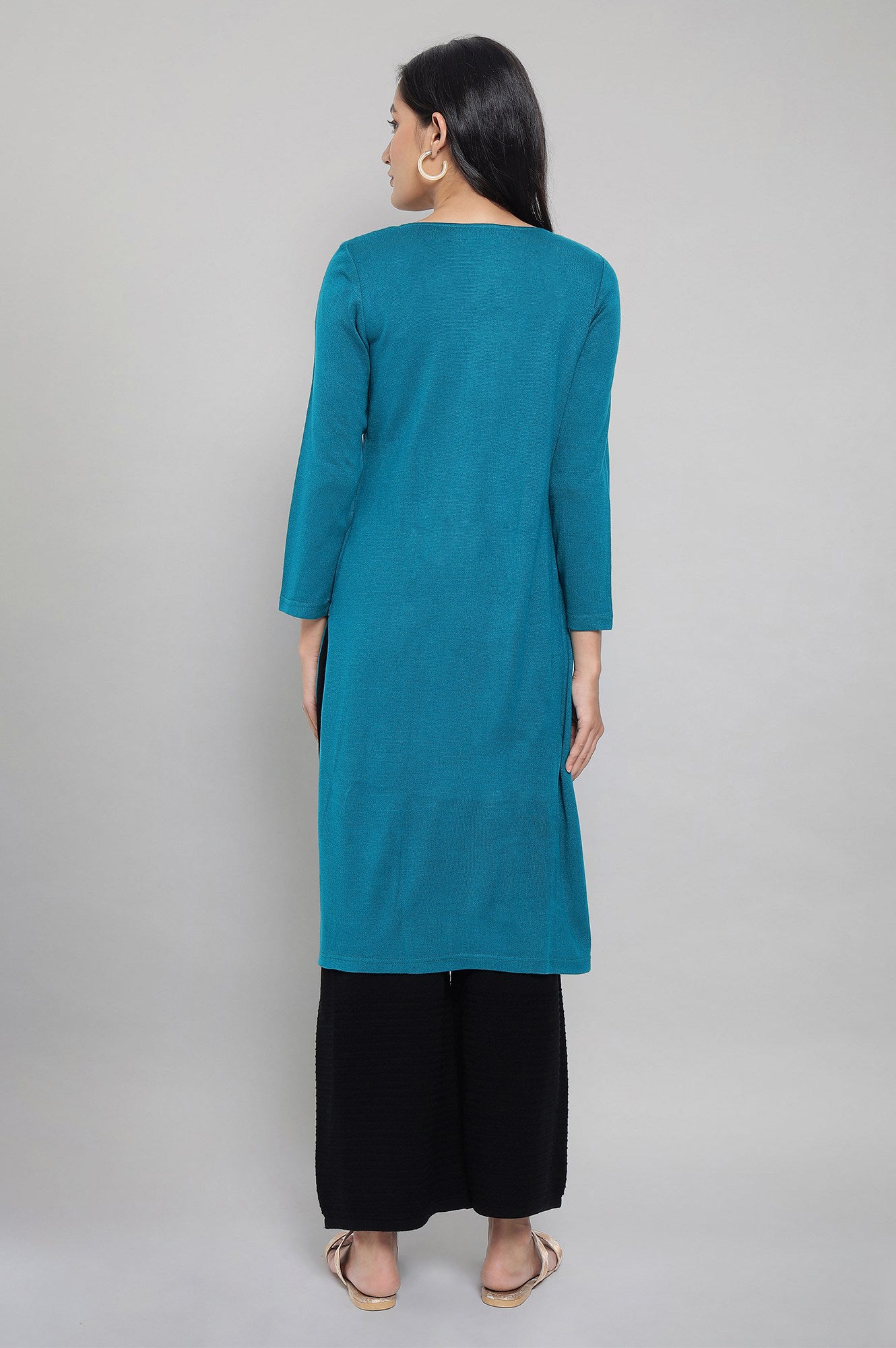 Teal Winter kurta