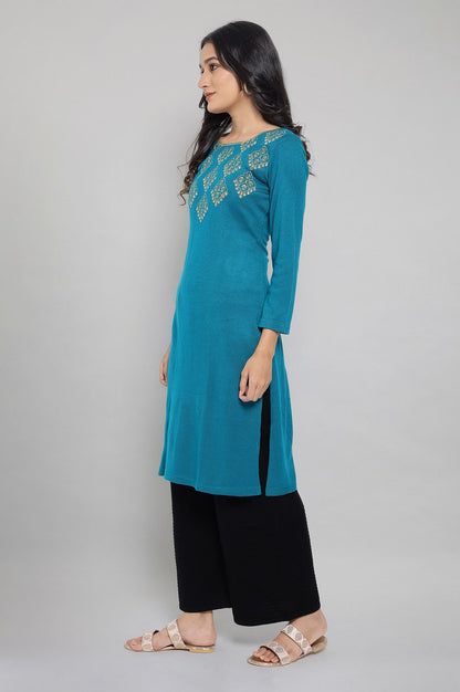 Teal Winter kurta