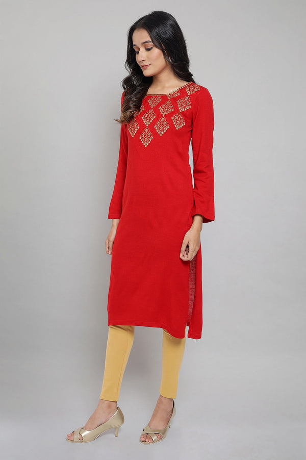 Passion Red Winter kurta