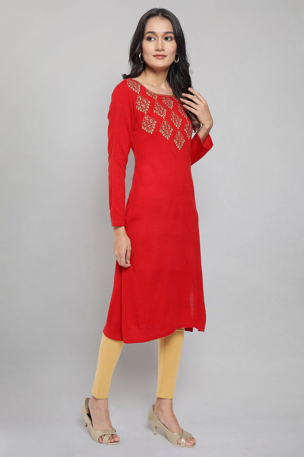 Passion Red Winter kurta