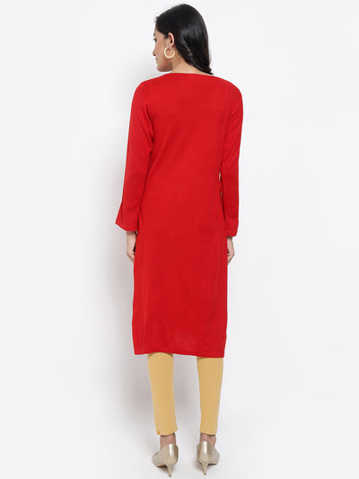 Passion Red Winter kurta