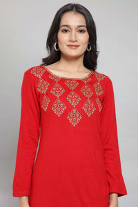 Passion Red Winter kurta