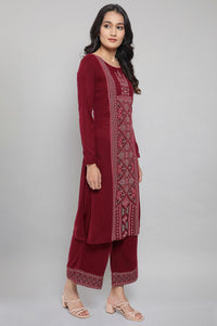 Maroon Ethnic Winter kurta
