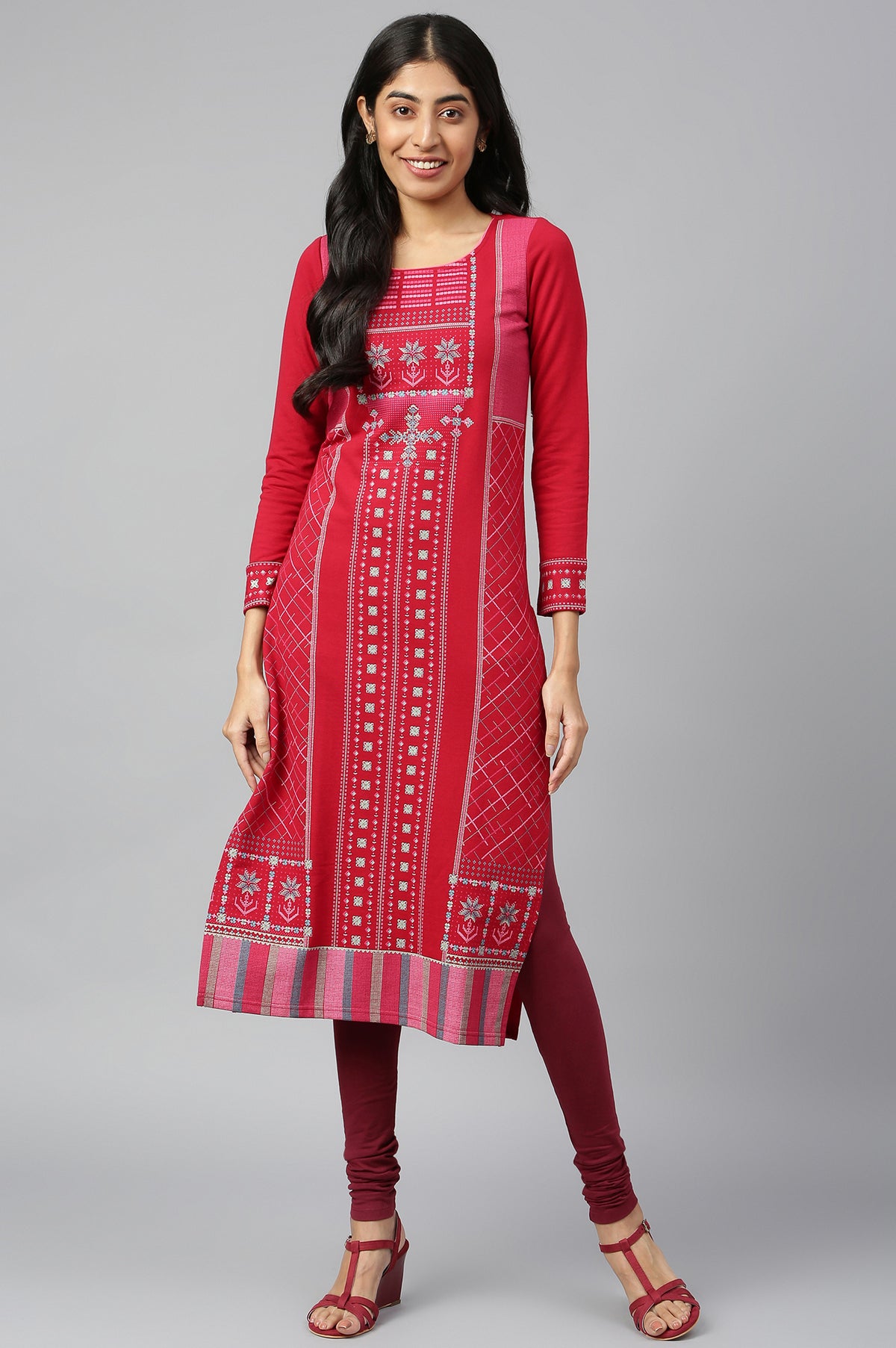Red Indian Ethnic kurta - XS