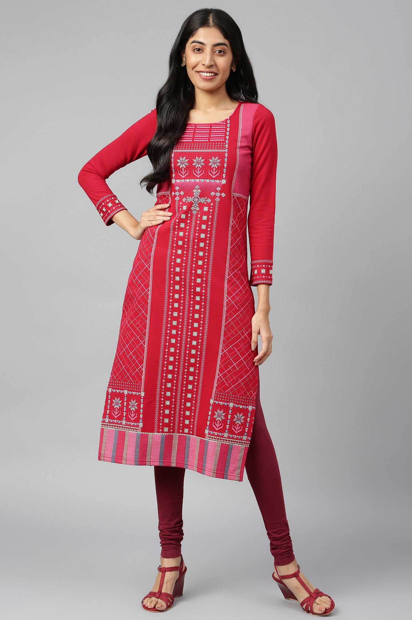 Red Indian Ethnic kurta