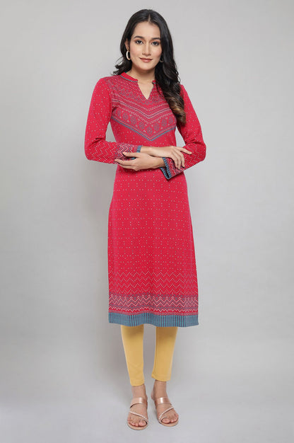 Rose Red Winter kurta