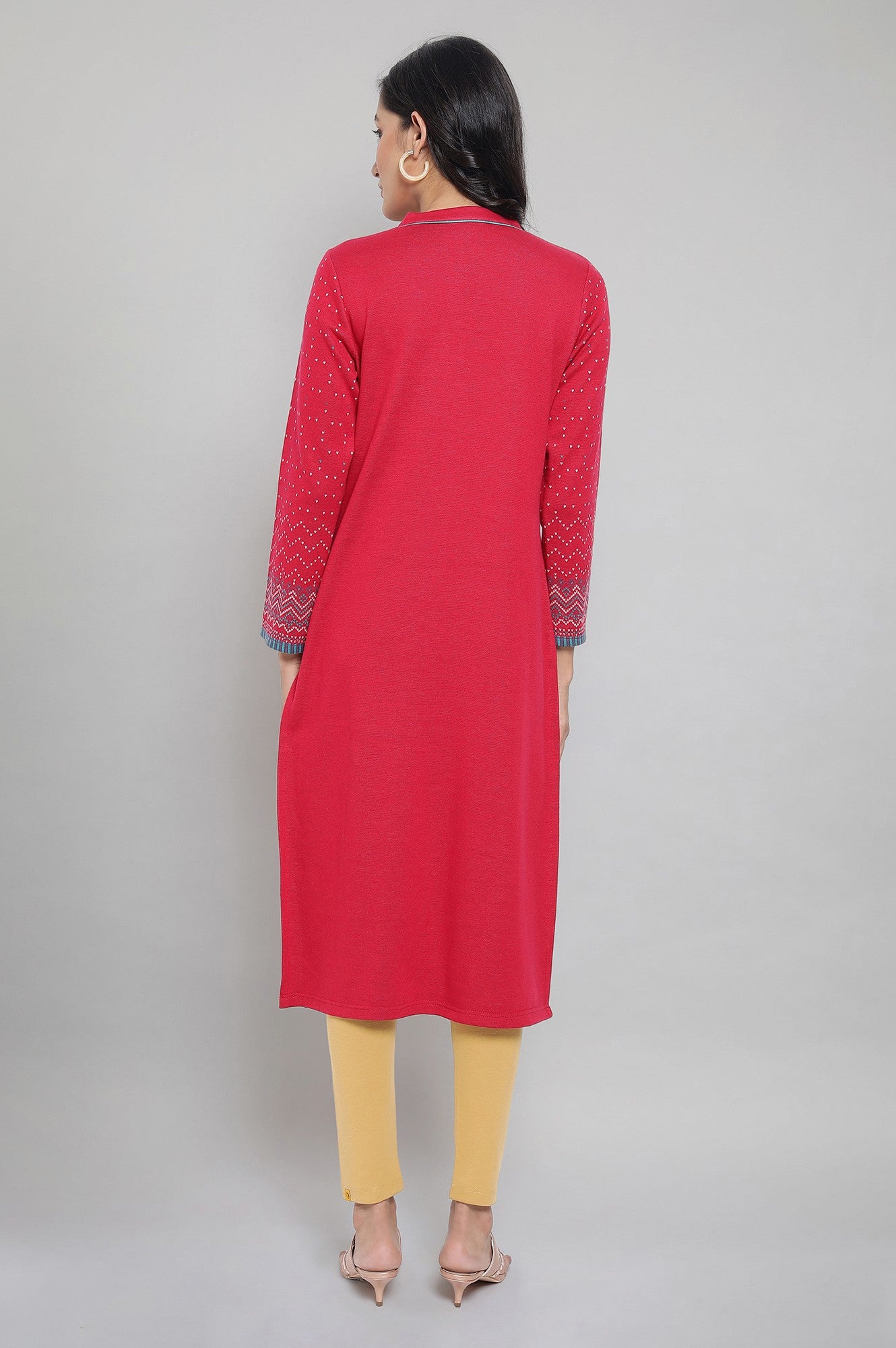 Rose Red Winter kurta