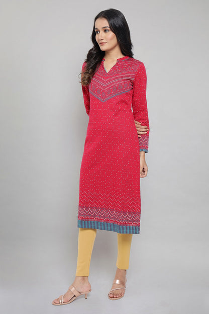 Rose Red Winter kurta