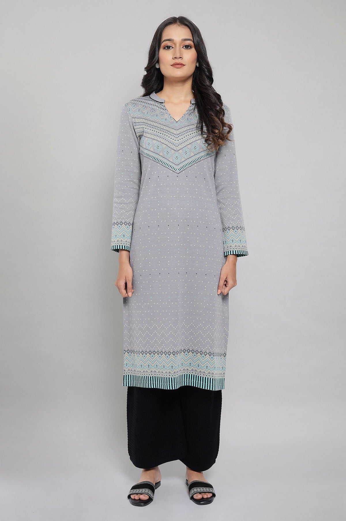 Silver Winter kurta - XS