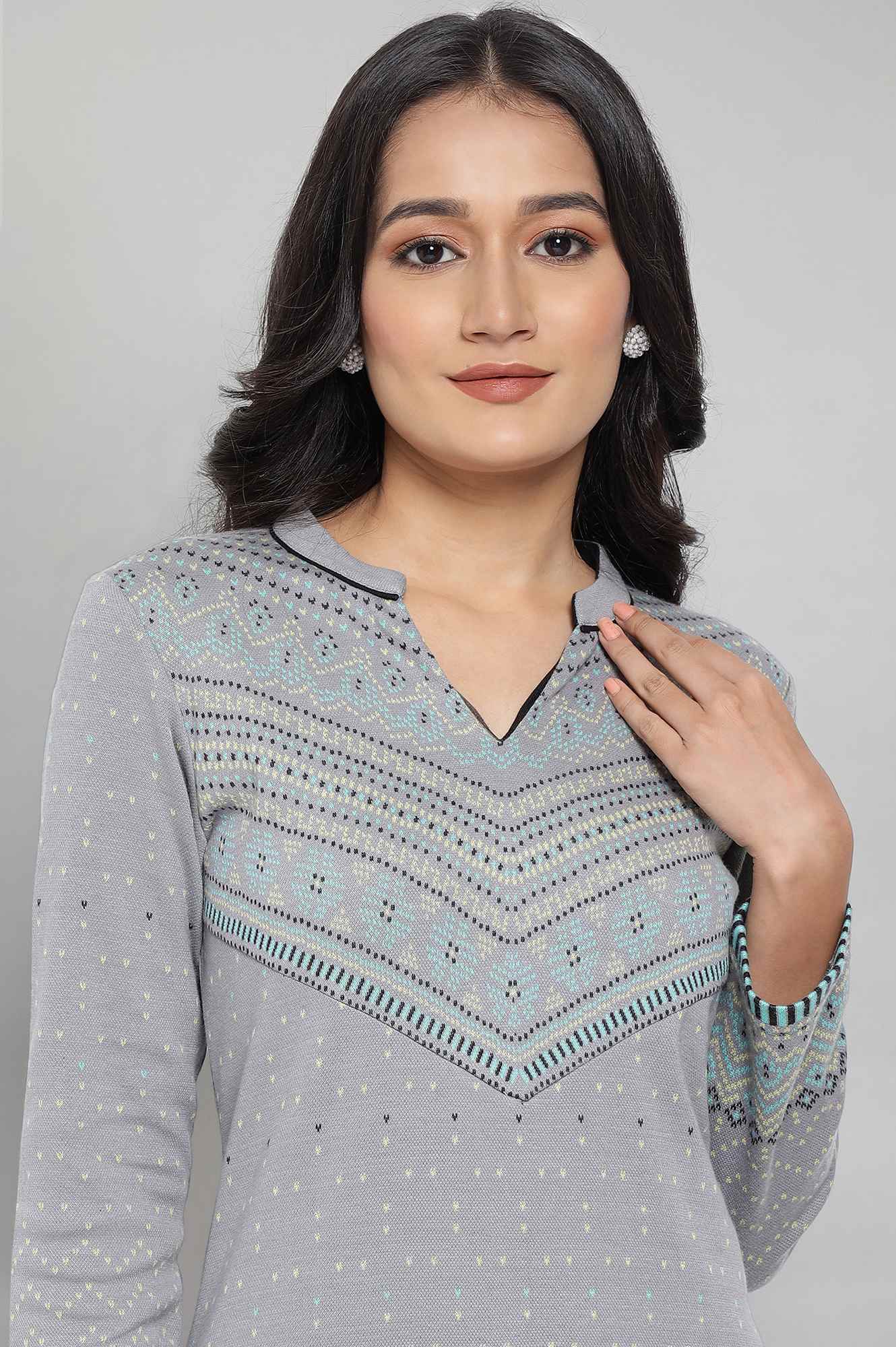 Silver Winter kurta