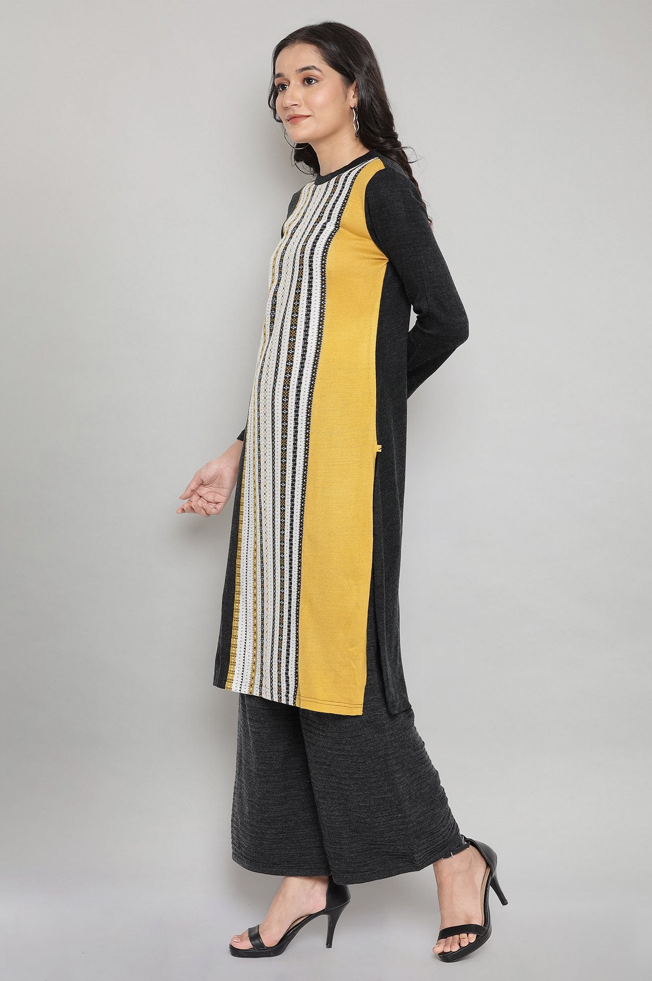 Grey Winter Ethnic kurta