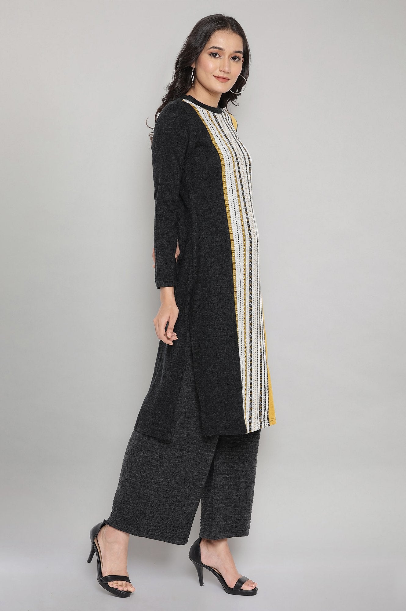 Grey Winter Ethnic kurta