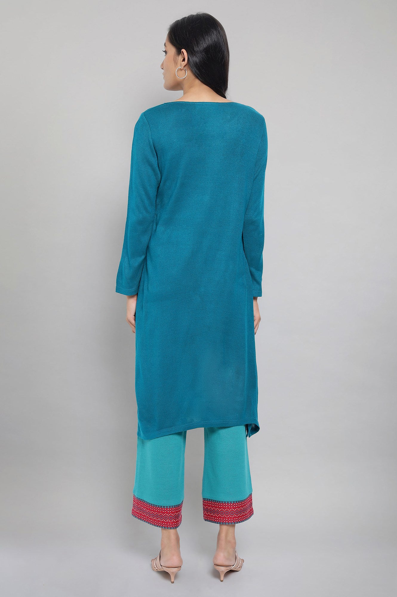 Teal Acrylic kurta