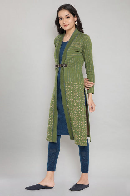 Green Embroidered Winter kurta