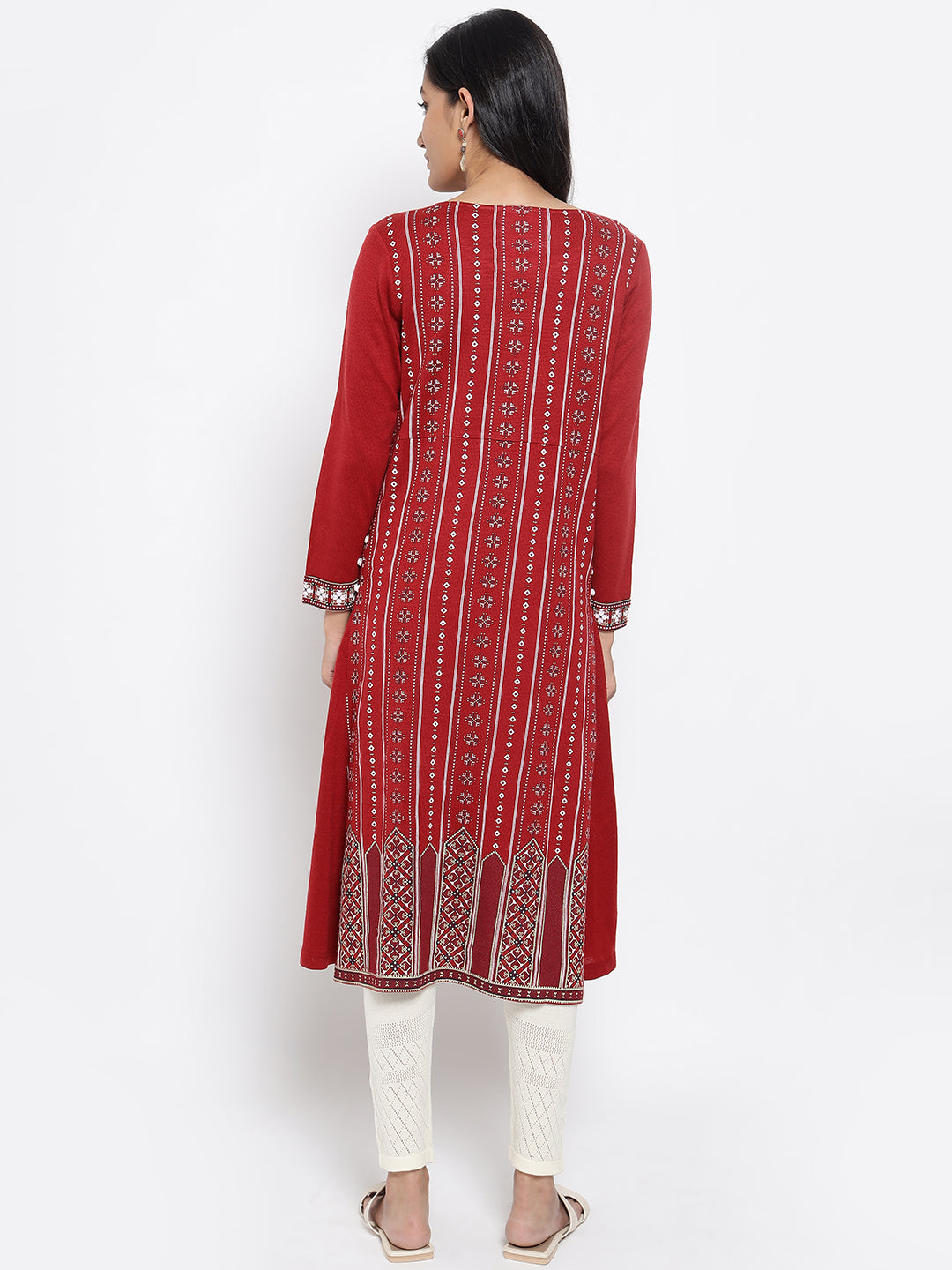 Red Team Printed Acrylic kurta