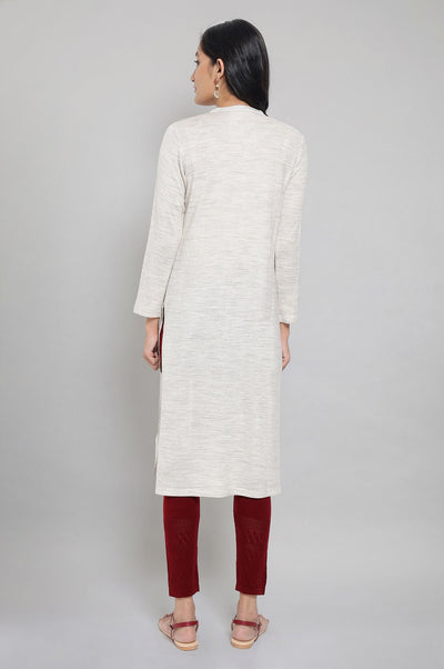 Grey Solid Winter kurta