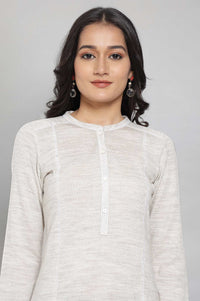Grey Solid Winter kurta