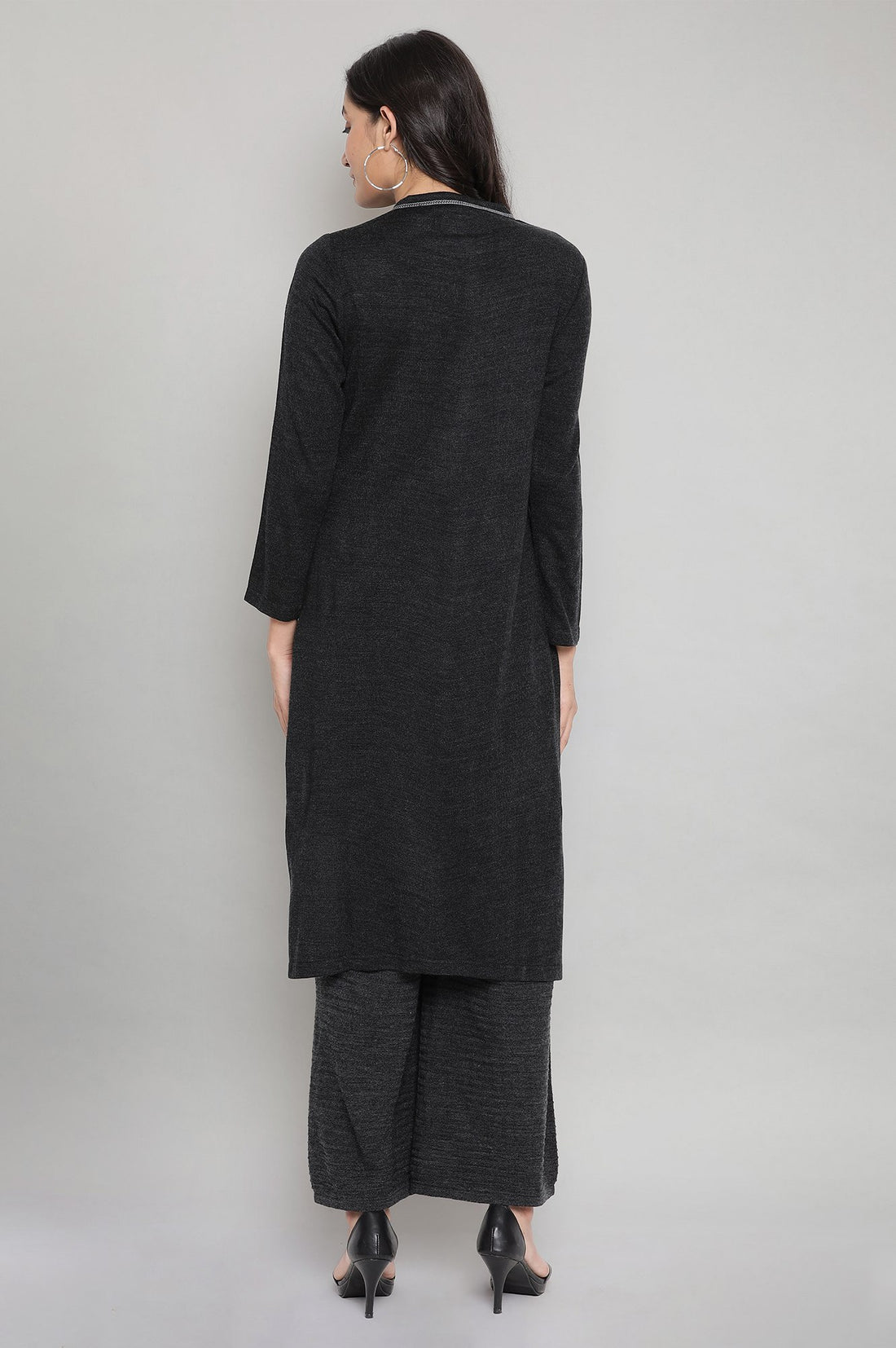 Beige Solid Acrylic kurta