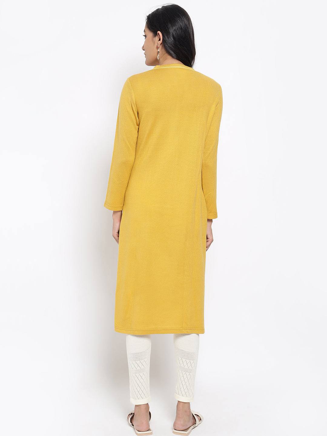 Yellow Solid Acrylic kurta