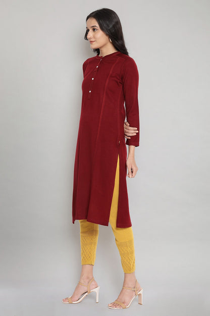 Maroon Solid Winter kurta