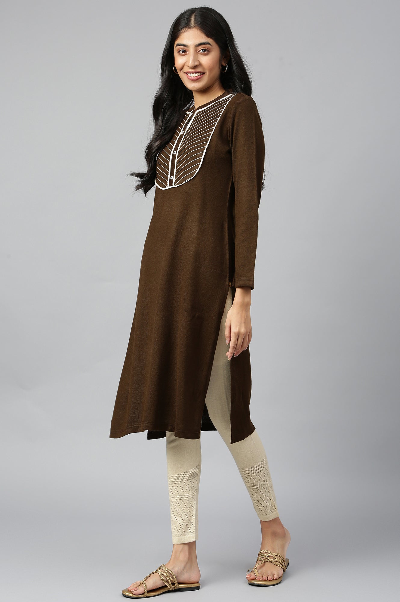 Brown Acrylic kurta