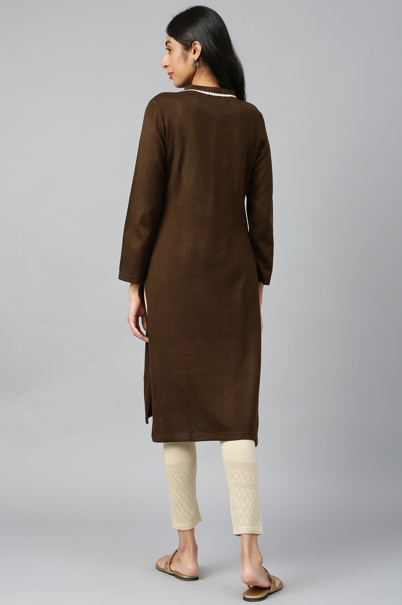 Brown Acrylic kurta