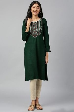 Green Acrylic kurta