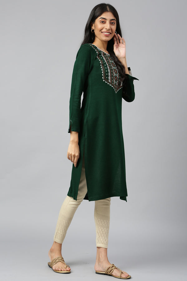 Green Acrylic kurta