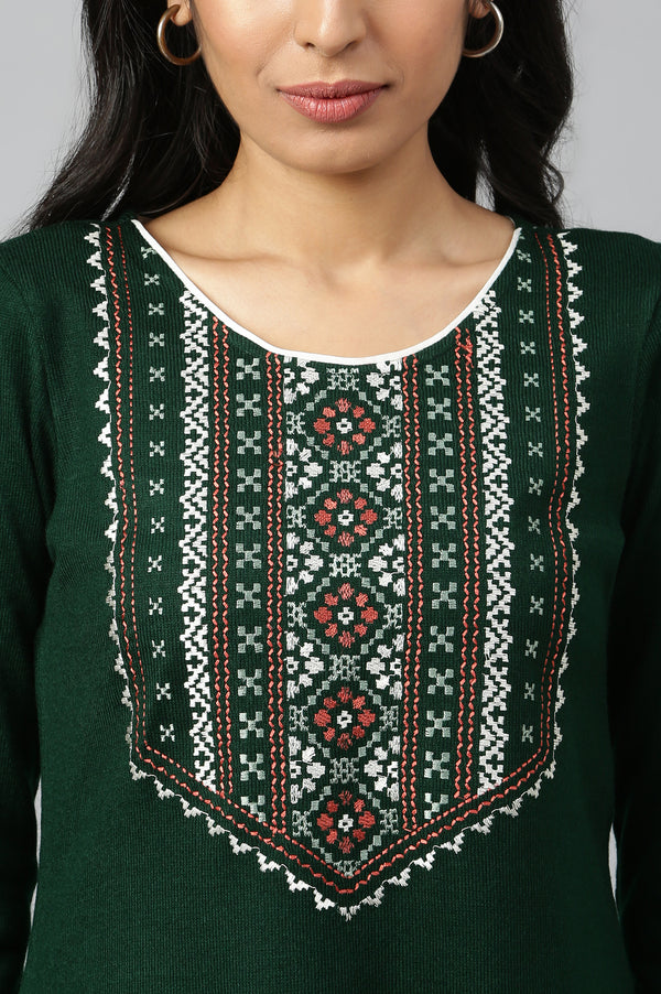 Green Acrylic kurta