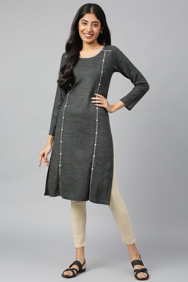 Grey Winter kurta