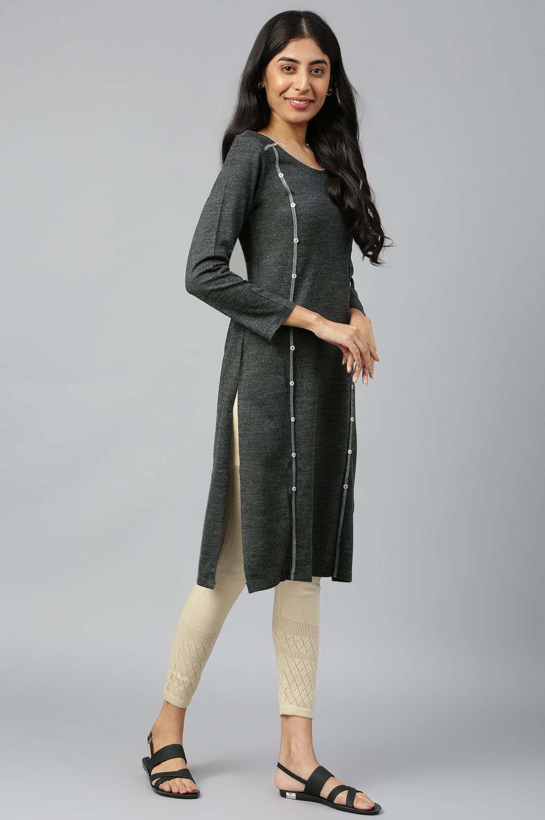 Grey Winter kurta