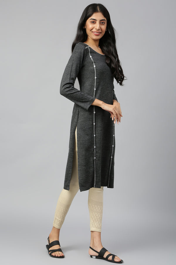 Grey Winter kurta