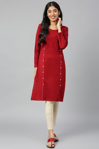 Red Winter kurta