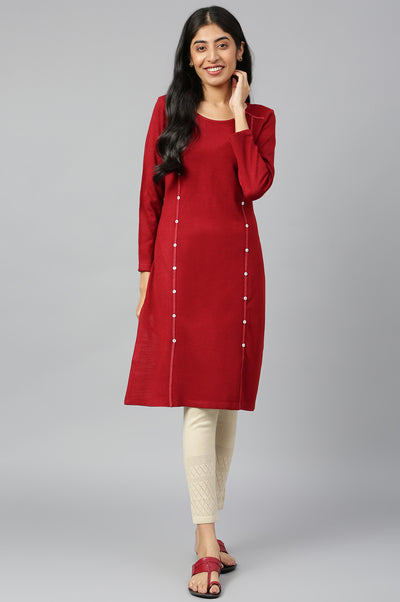 Red Winter kurta