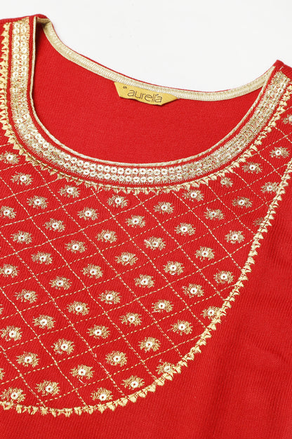 Red Winter kurta