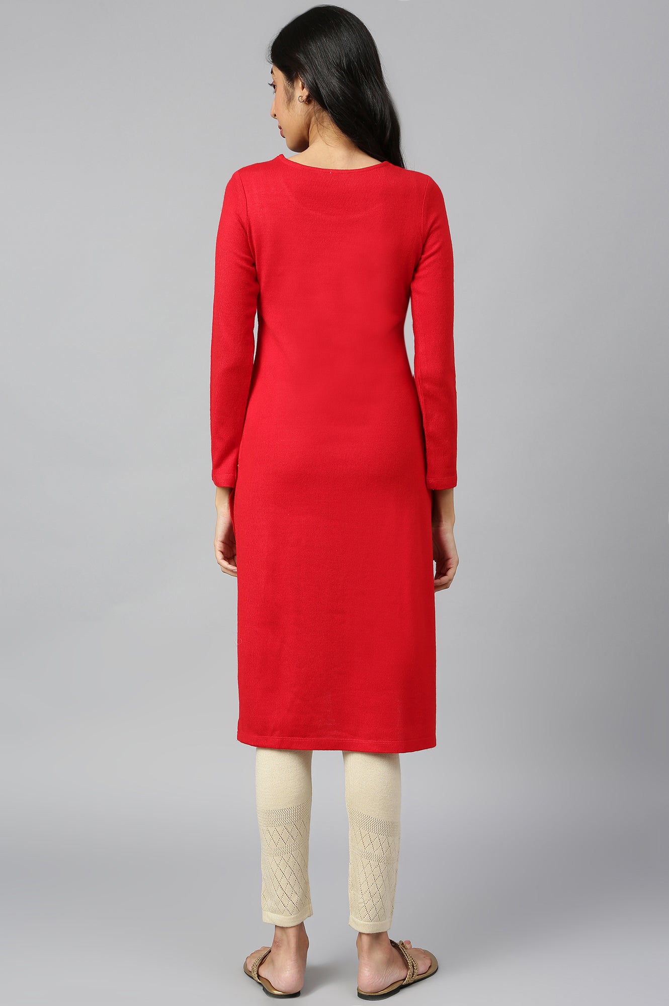 Red Winter kurta