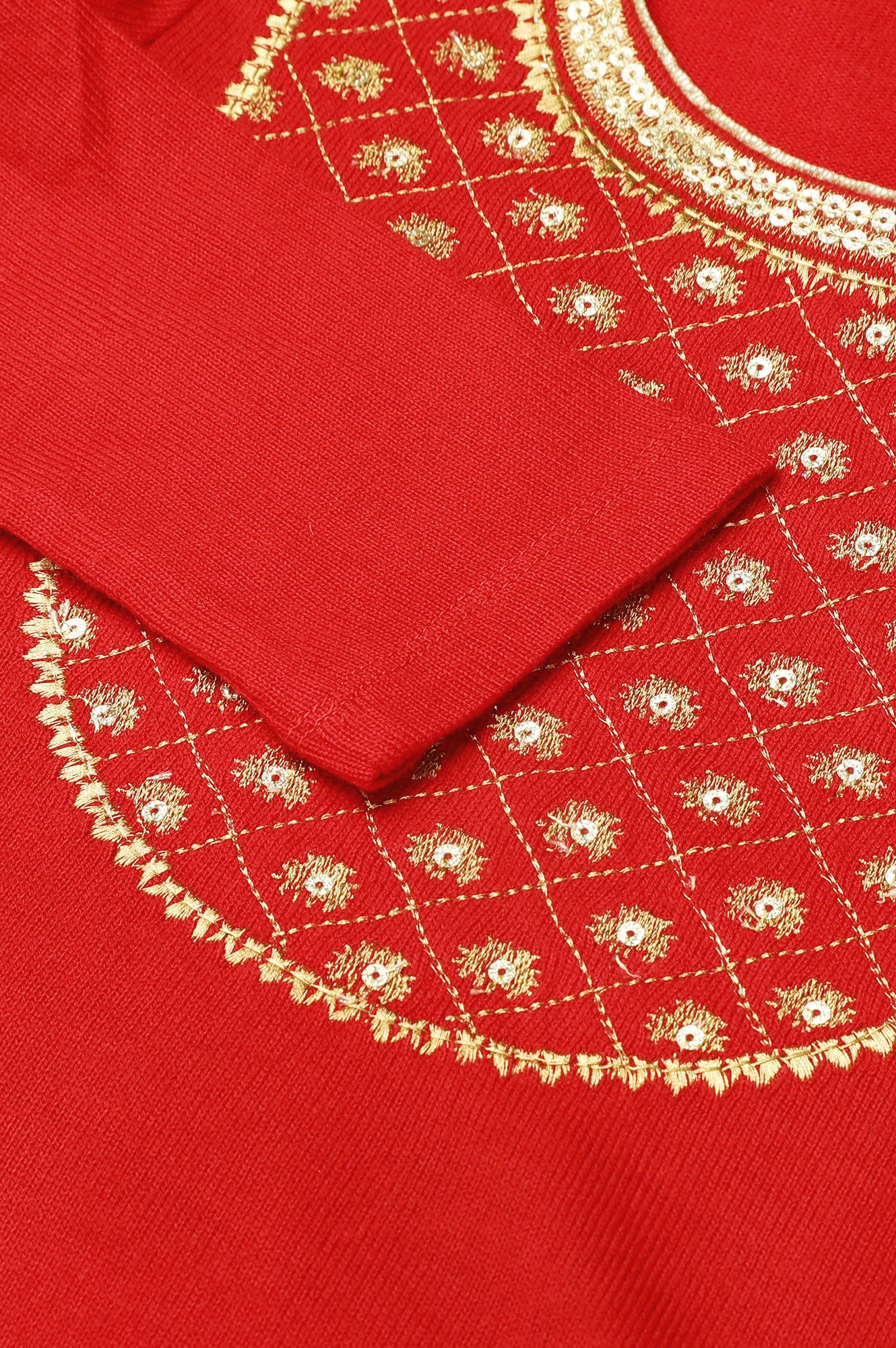 Red Winter kurta