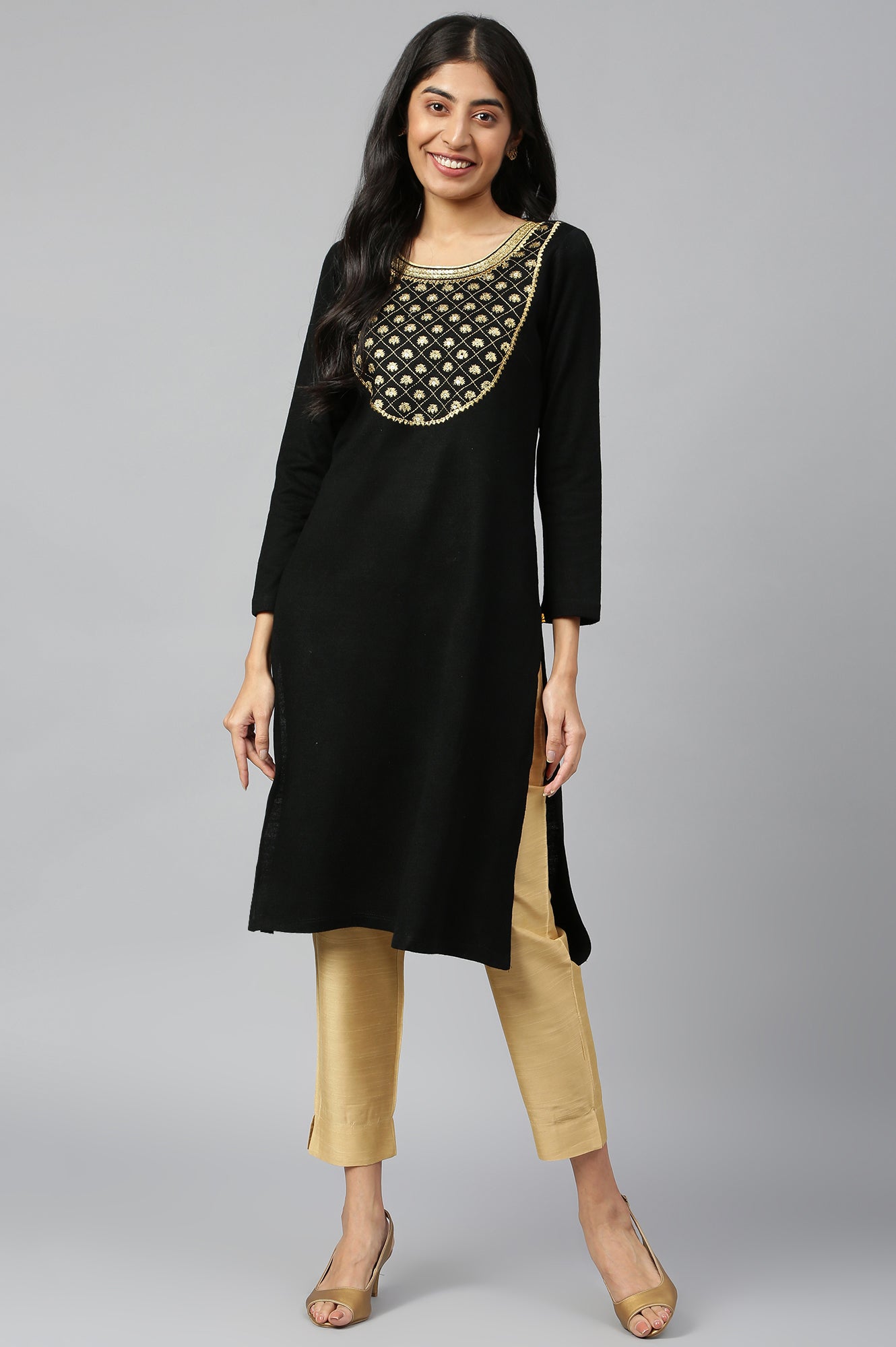 Black Winter kurta