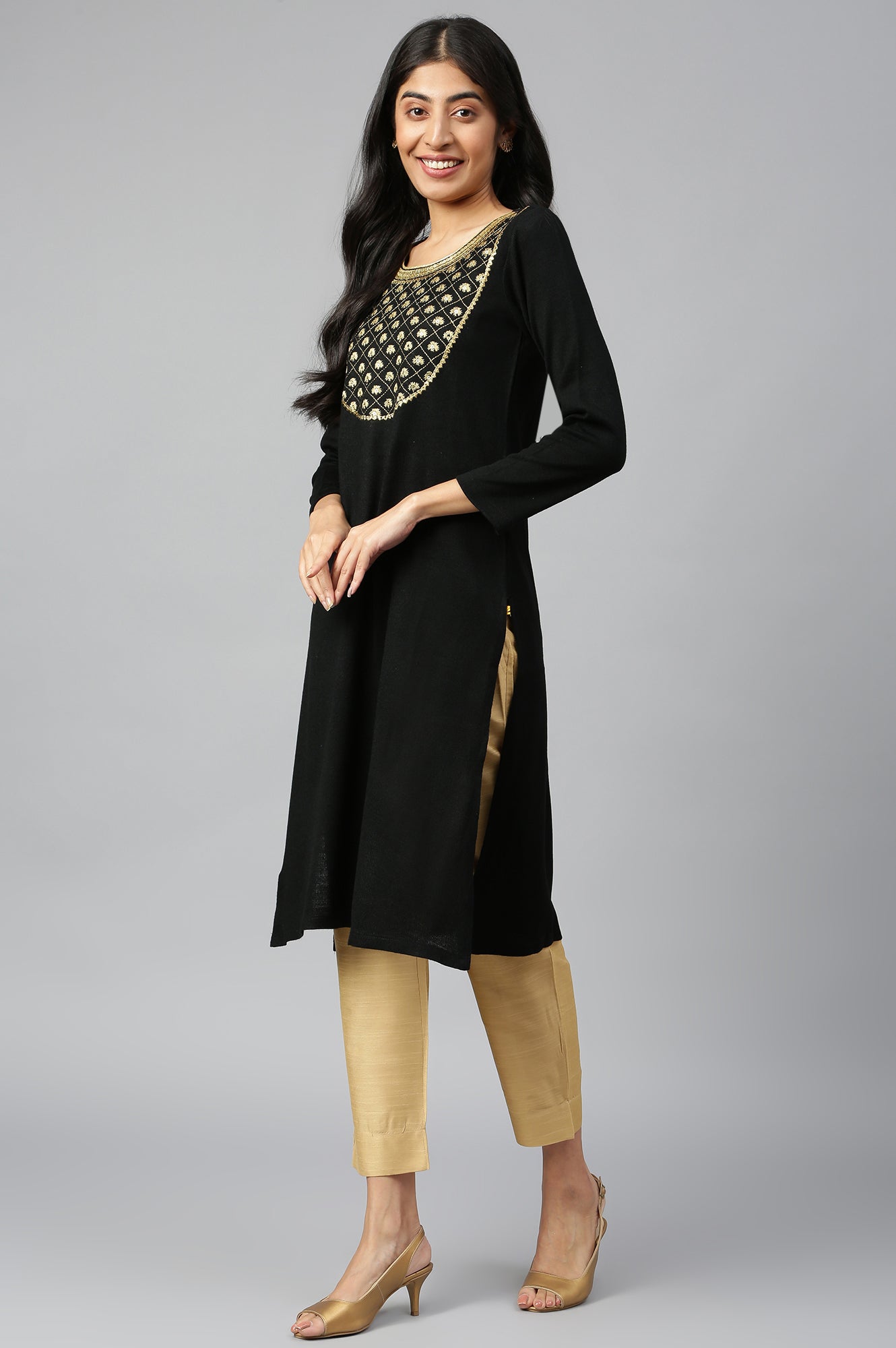 Black Winter kurta