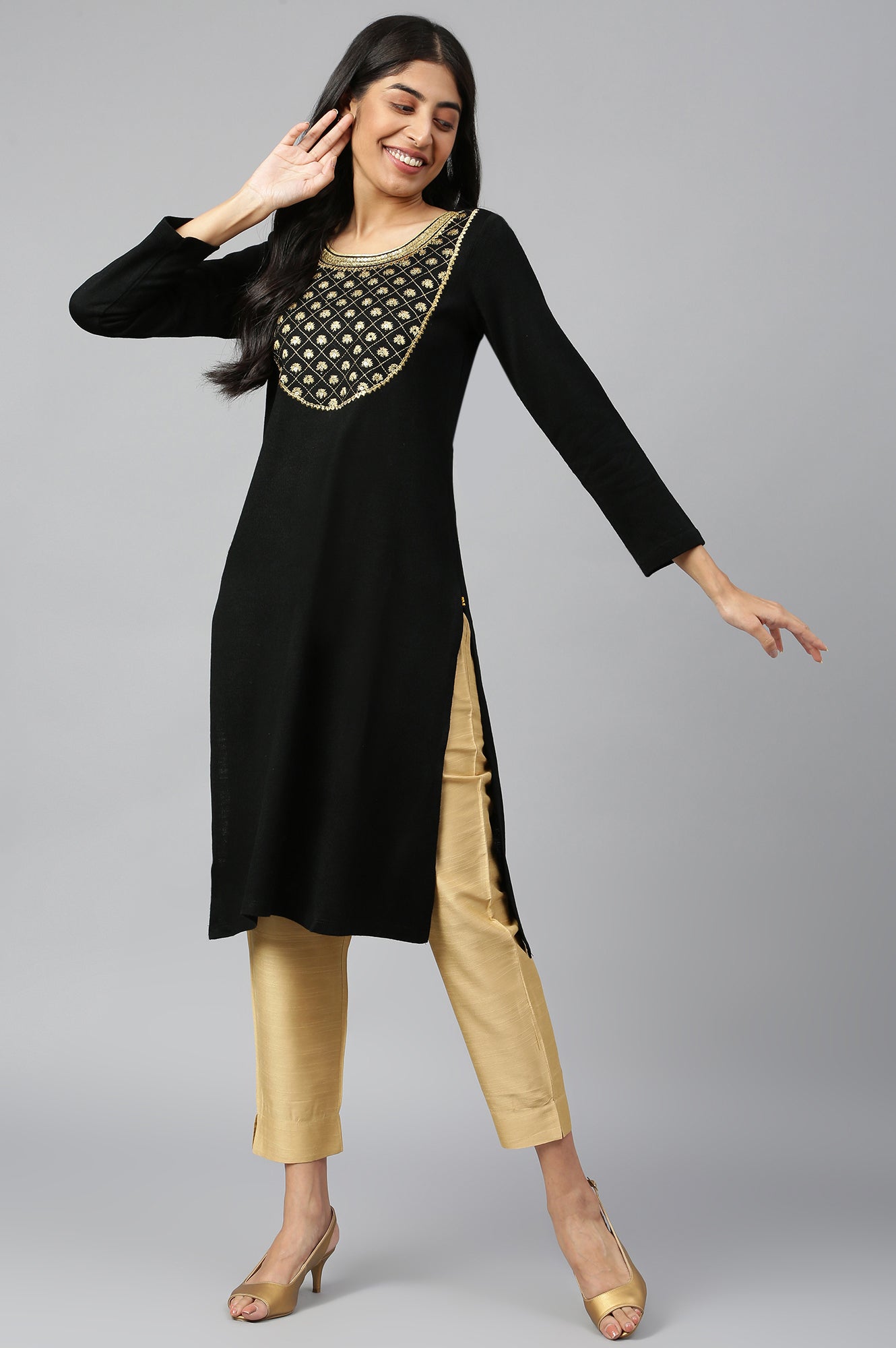 Black Winter kurta