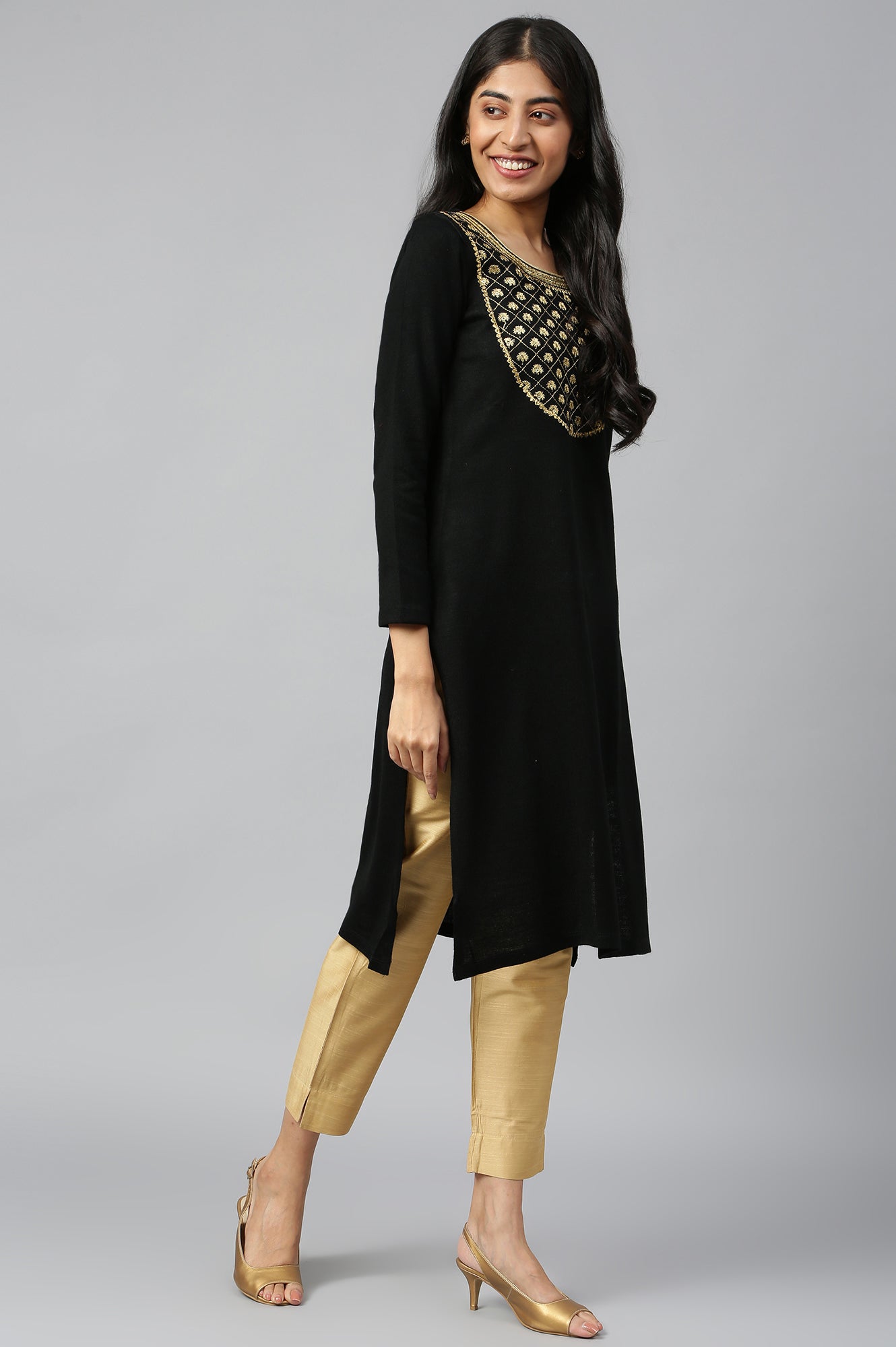 Black Winter kurta