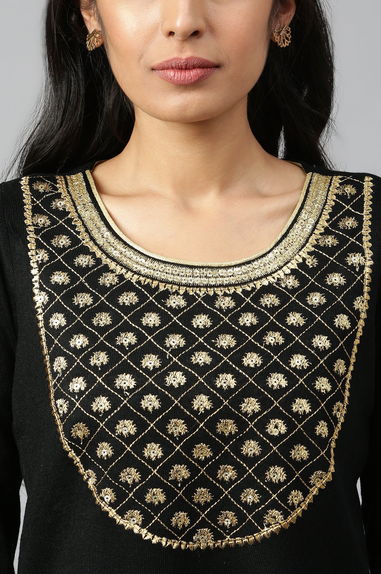 Black Winter kurta