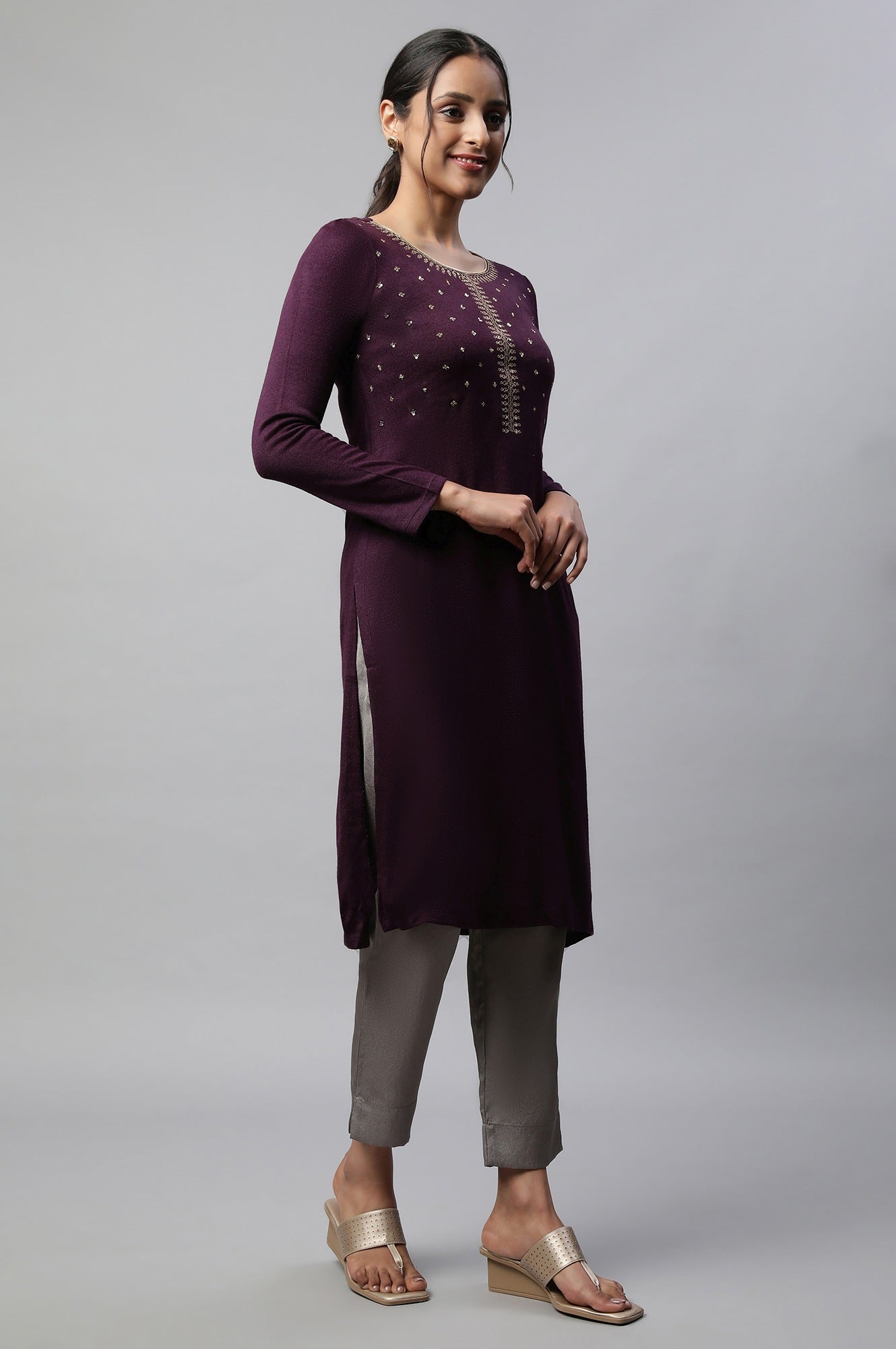 Purple Winter kurta