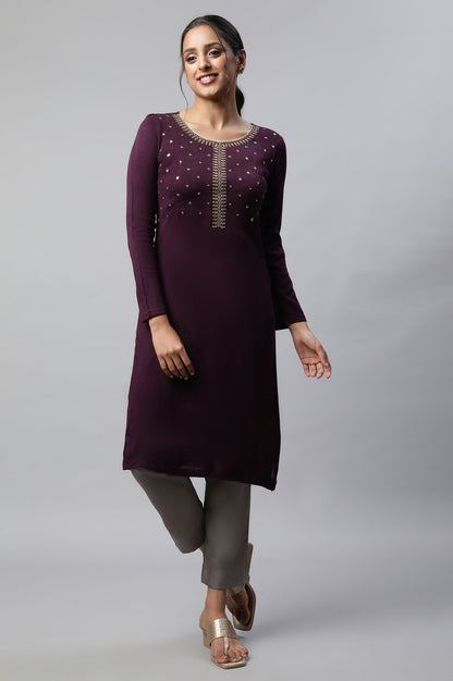 Purple Winter kurta