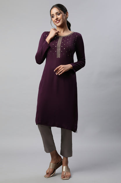 Purple Winter kurta