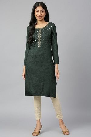Green Winter kurta