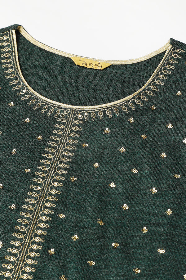 Green Winter kurta